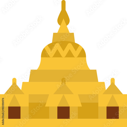 shwedagon pagoda flat icon