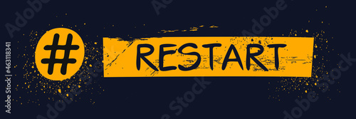 restart hashtag text, Vector illustration.