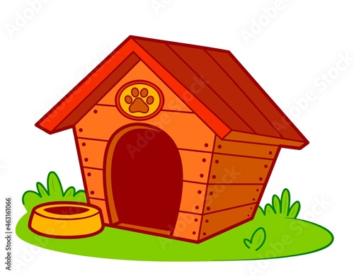 Cute doghouse cartoon. Dog house clipart