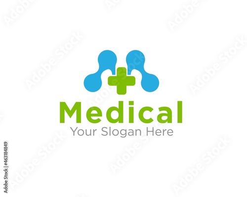 m medical service logo for health care logo symbols and icon clinic