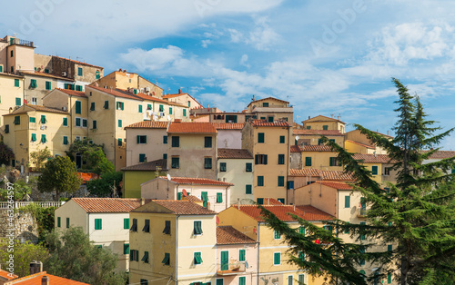 Skyline of Rio Nell` Elba, the most beautiful village of Island of Elba, Tuscan Archipelago, Tuscany, Italy