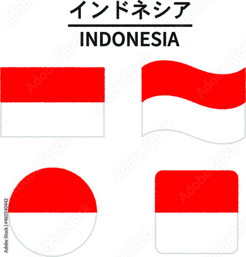 インドネシアの国旗のイラスト