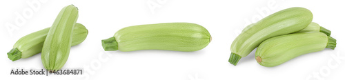 zucchini or marrow isolated on white background with clipping path and full depth of field, Set or collection