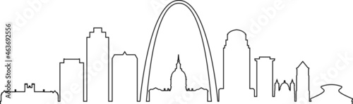 Saint Louis Missouri USA City Skyline Vector 