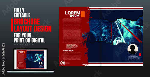 Layout ready for use for business brochure, annual report or magazine