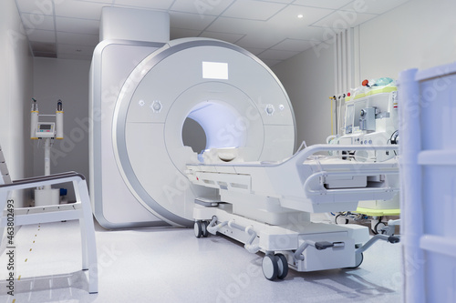 Nuclear magnetic resonance imaging laboratory with high technology contemporary equipment