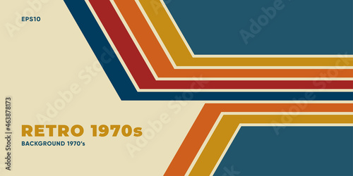 Minimal retro background with colroful stripes. Eps10 vector.