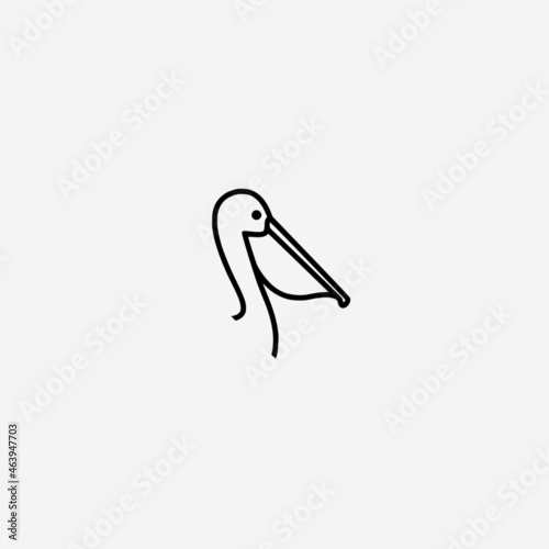 Vector illustration of pelican bird icon