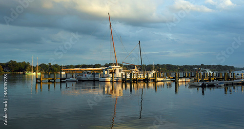 Boats on the Chesapeake River , Maryland, USA