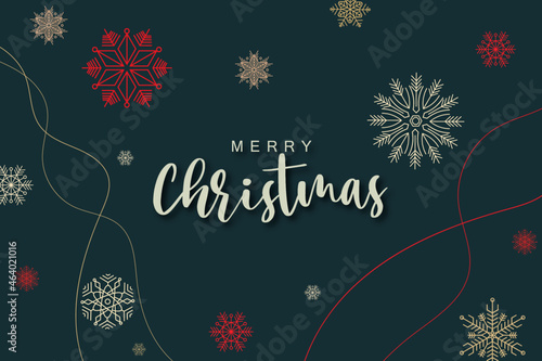 Merry Christmas background with green color background