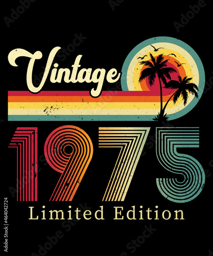 Vintage 1975 Birthday T-shirt Design 