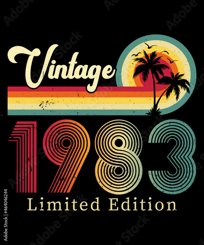 Vintage 1983 Birthday T-shirt Design