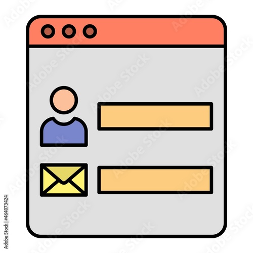 Vector Contact Form Filled Outline Icon Design