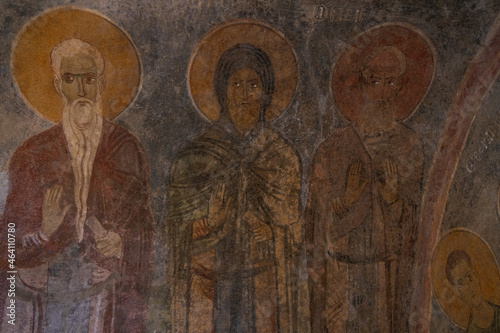 View of the frescoes inside Saint Nicholas (Santa Claus) Church.
