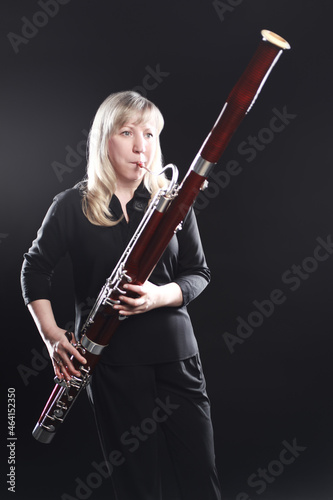 Bassoon woodwind instruments player. Classical musician