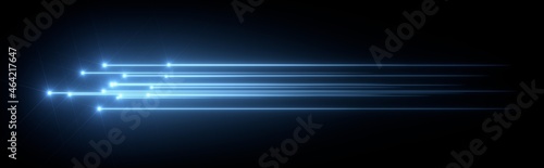 Data transfer concept. Blue rays of light. 