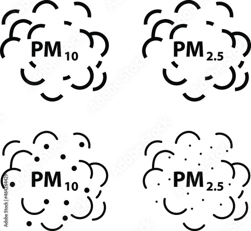 Air Pollution icon, PM2,5 and PM10 icon 