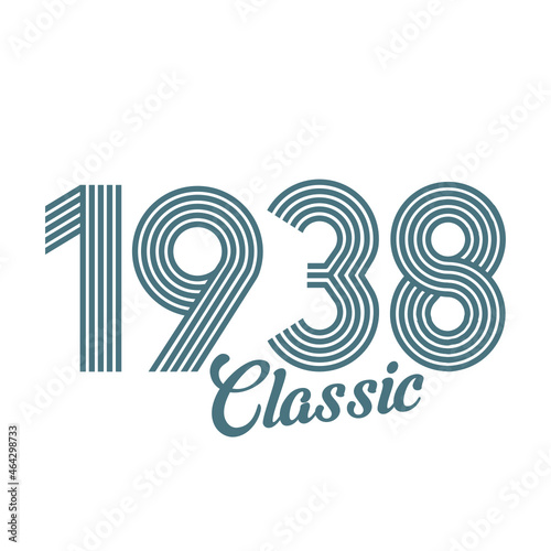 classic 1938 , Born in 1938, birthday typography design for gift