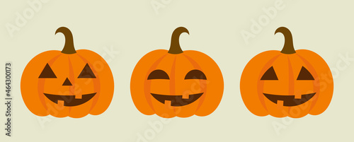 Halloween pumpkins Jack O Lantern icons.