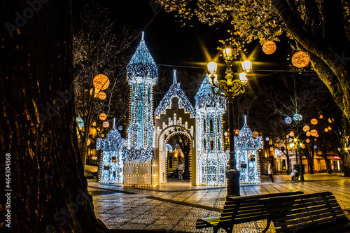 Christmas Castle with lights in Viseu City