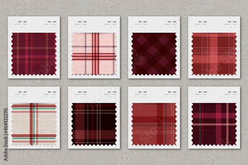 Plaid pattern fabric sample swatch design element vector set