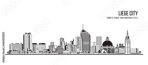 Cityscape Building Abstract Simple shape and modern style art Vector design - Liege city