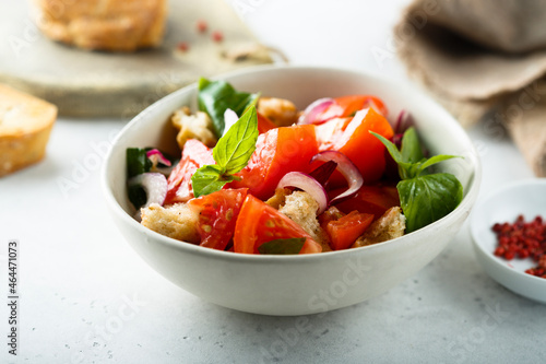 Healthy homemade Italian panzanella salad
