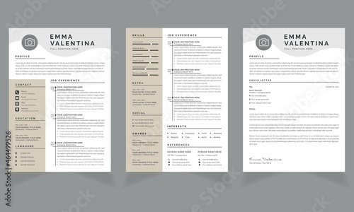 Professional resume business layout, Creative cv template vector minimalist 