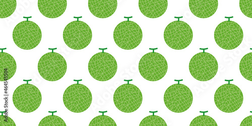 Melon illustration background. Seamless pattern.Vector. メロンのパターン 背景素材