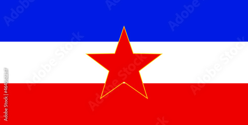 Yugoslavia flag vector illustration. Former socialistic communist country from eastern Europe symbol.