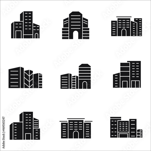 Building and real estate city icons set. Building and real estate city pack symbol vector elements for infographic web