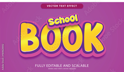 school book text effect editable eps file