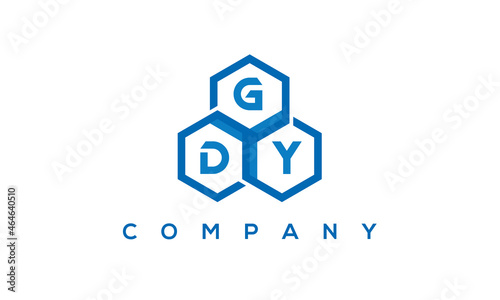 GDY three letters creative polygon hexagon logo