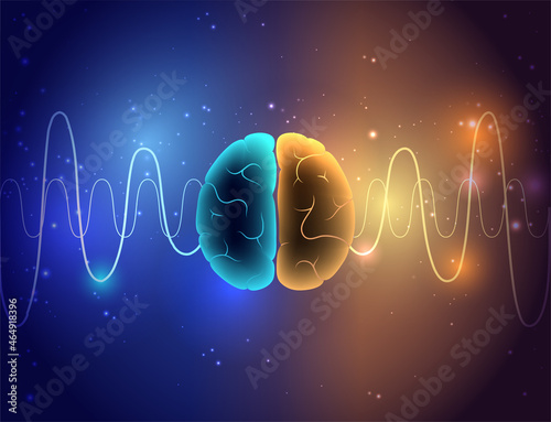 Brain wave 3D concept