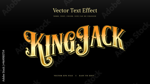 Kingjack Card Retro vintage text effect casino editable