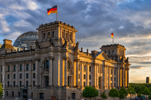 The Reichstag At Sunset In Berlin