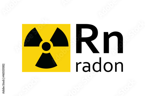 Radon gas sign. Clipart image isolated on white background