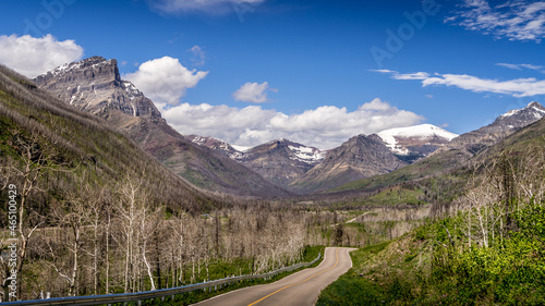 Rugged Mountains along the Akamina Parkway in Waterton Lakes National Park in the Canadian Rocky Mountains, Alberta, just north of the US border
