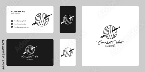 Handmade crochet and knitting logo design. For business authors of handicraft products.