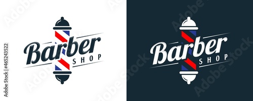 Vector graphic of vintage retro barbershop | barbershop label stamp logo design