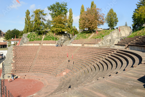The roman amphitheater of Augusta Raurica at Augst on Switzerland