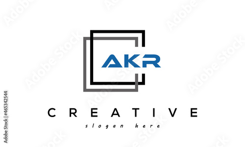 AKR square frame three letters logo design vector