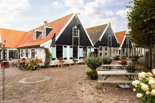 A small roundabout on the church square in the picturesque town of Oosterend on the island of Texel.