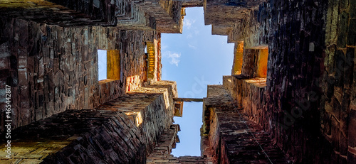 Sky view Jesuit ruins in São Miguel das Missões, RS, Brazil.