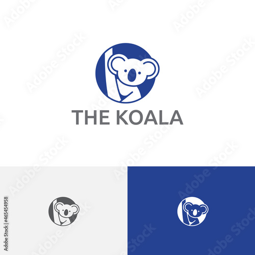 Cute Koala Tree Marsupial Animal Zoo Nature Logo