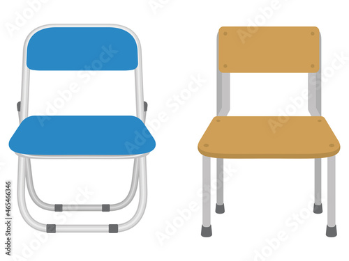椅子のイラスト パイプ椅子 学校の椅子