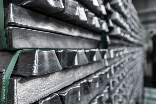 Aluminum ingots - aluminum - industrial production - material pile