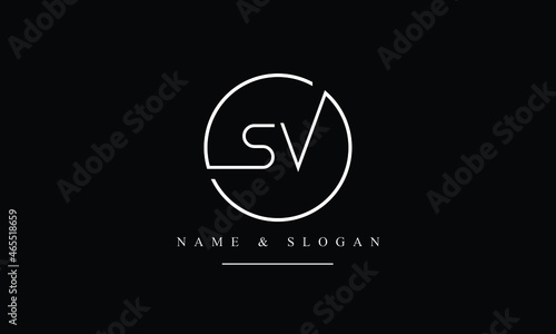SV, VS, S, V abstract letters logo monogram