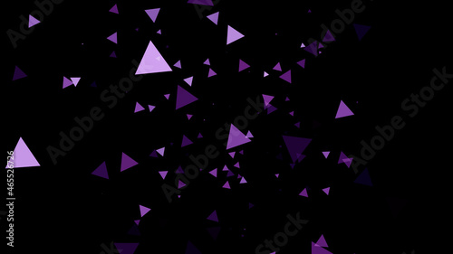 geometric abstract background with flying triangles