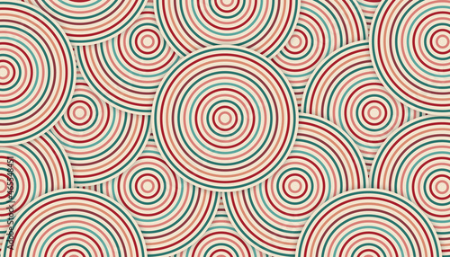 Abstract background with circular lines in retro color
